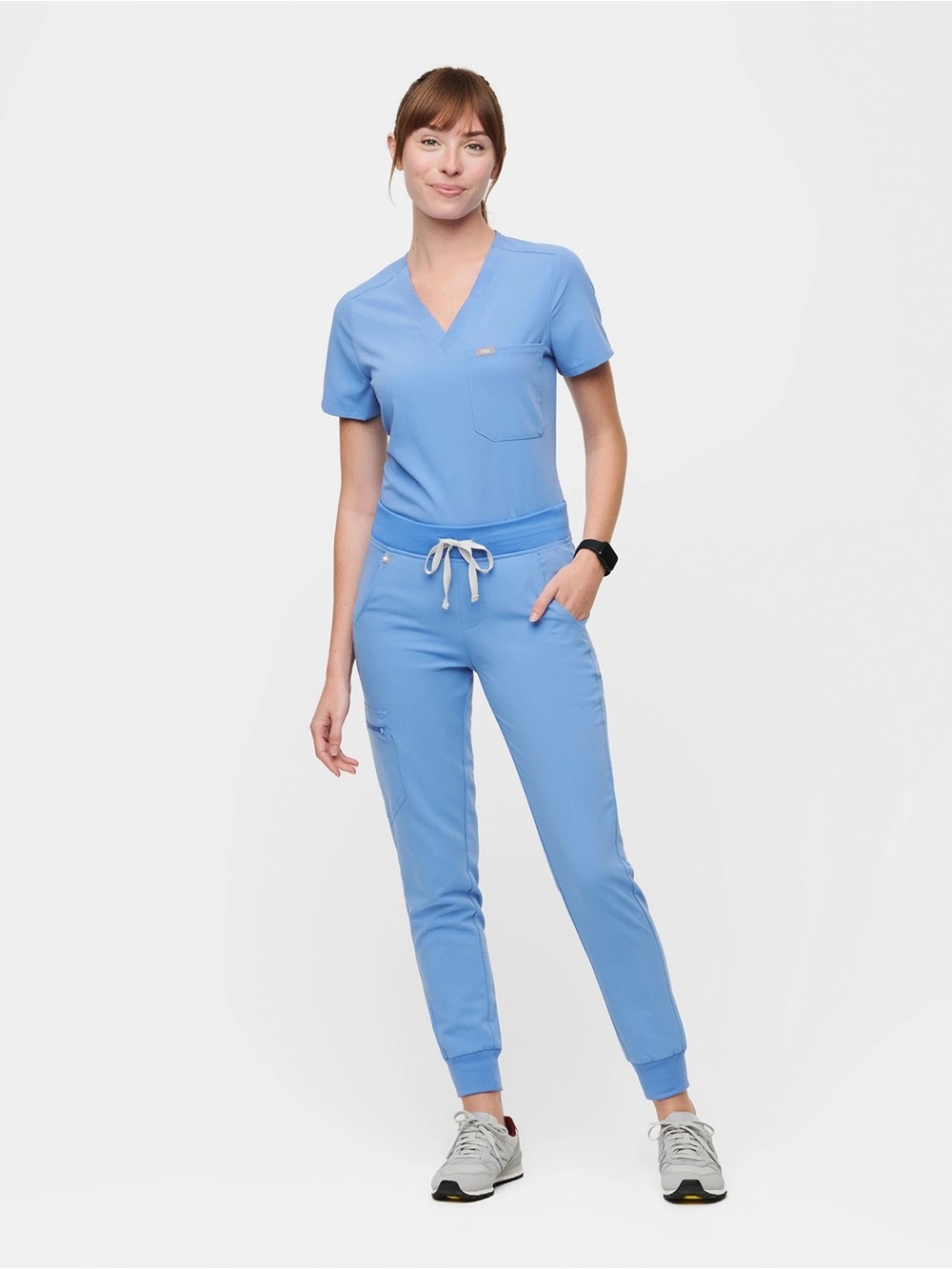 Figs Zamora Scrub Joggers in Ceil Blue - Picture 2 of 6